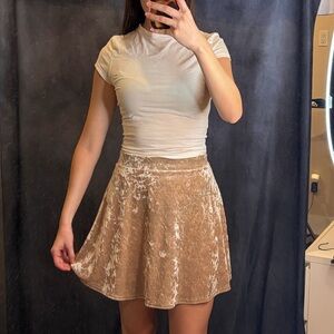 Elegant Cream Velvet Skirt